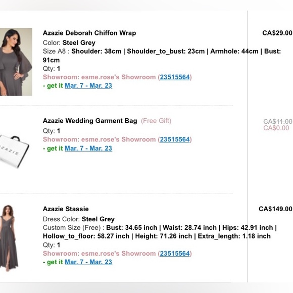 Azazie bridesmaid dress in steel grey - custom sizing approx size 6 - Picture 7 of 8